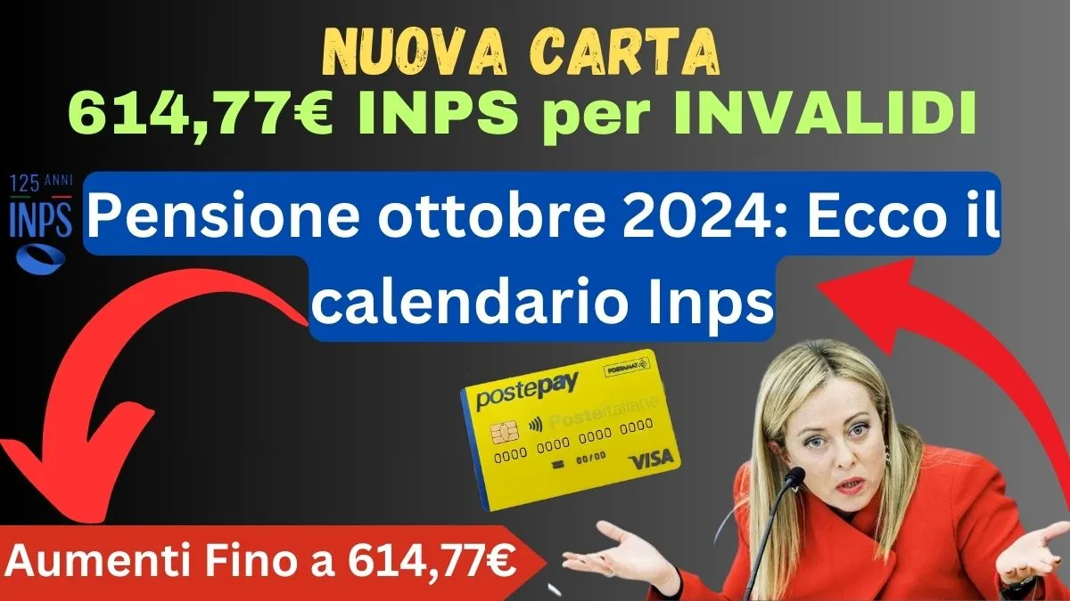 614,77 euro Pensione ottobre 2024: Ecco il calendario Inps - Controlla ora